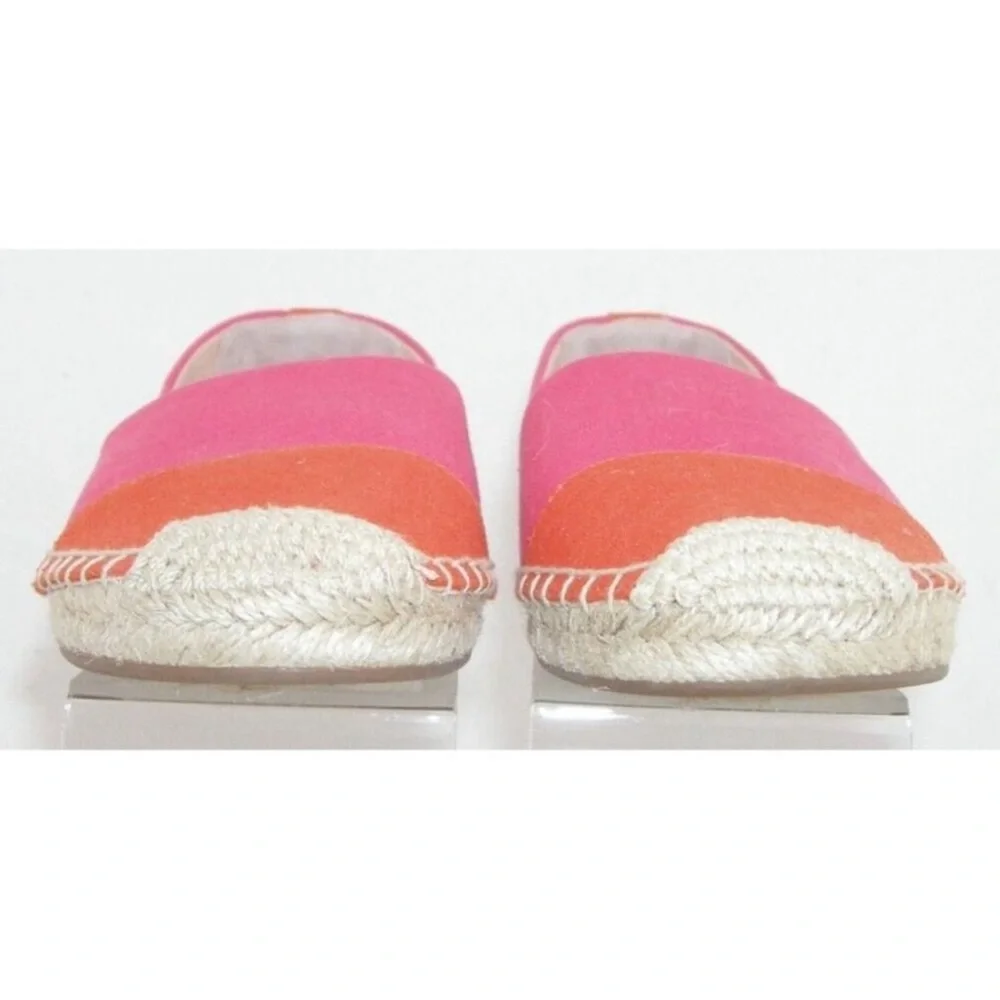 J.Crew Colorblock Espadrilles Pink Orange Flats Size 7 NWT Summer Beach